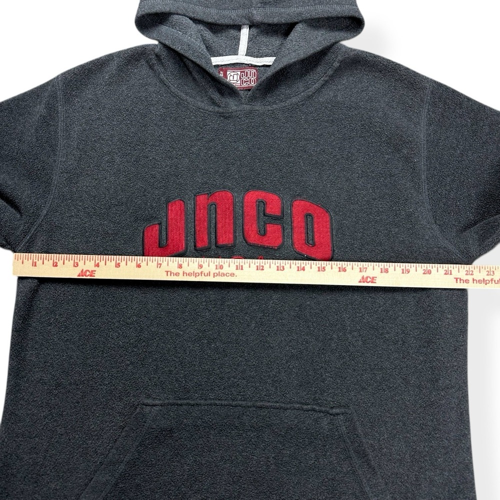 Vintage Y2K‎ JNCO Jeans Embroidered Gray Hoodie Sweatshirt Men's XL Distressed - Picture 11 of 15